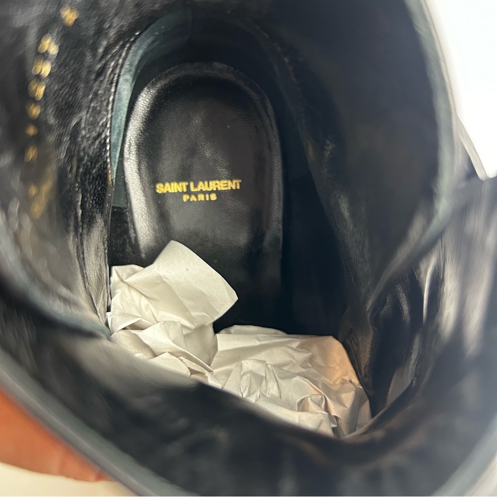 Saint Laurent Paris Black leather Jodhpur ankle boot size: 11 - Picture 13 of 14